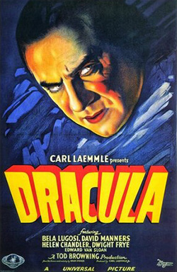 Poster promocional do filme "Drácula" (Dracula, 1931), de Tod Browning